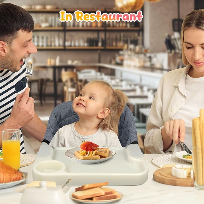 Hook on High Chair with Tray: High Chair for Babies and Toddlers 6-36 Months, Portable and Foldable High Chair for Home and Travel, Baby Feeding Chair, Setup in Seconds - Includes Carry Bag (Grey)