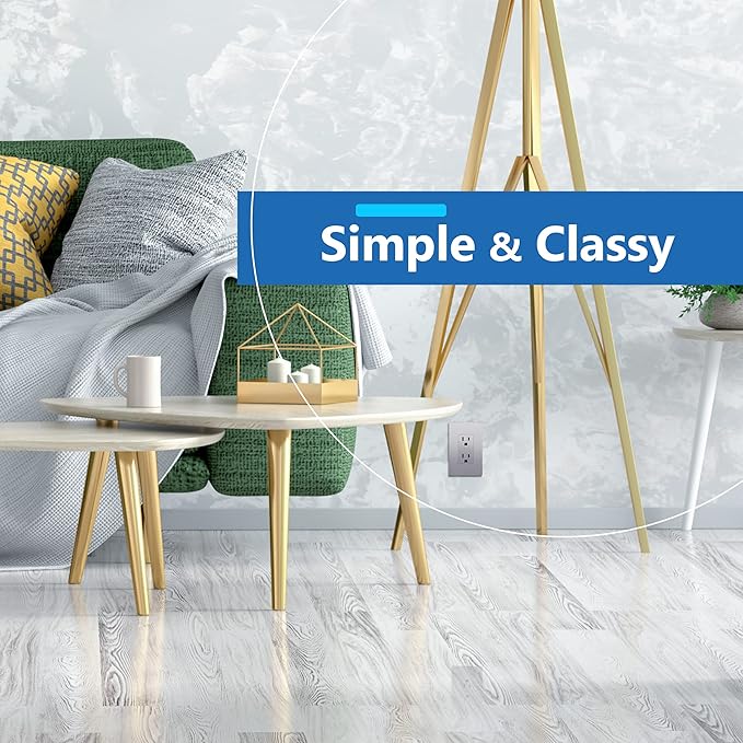 LIDER Matte Finish Decorator Switch Cover, Screwless Wall Plate, Mid-Size 1-Gang 4.88" x 3.11", Unbreakable Polycarbonate Thermoplastic, UL Listed, LSWP-31M-SV, Silver