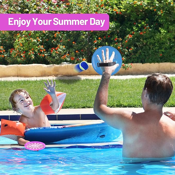 Toss and Catch Ball Set with 6 Paddles 6 Balls, Outdoor Toys for Kids Beach Toy Pool Toys Outdoor Yard Games for 3 4 5 6 7 8 9 10 Year Old Boys Girls, Ideal Gifts for Kids Age 3+