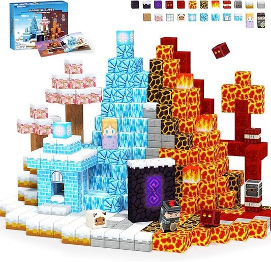 Magnetic Blocks, Magnetic Tiles Building Blocks, Magnet Cubes Kids Toys, Classroom Sensory Toys for 3-5 4-6 5-7 6-8 Year Old Boys Girls,Outdoor Travel Christmas Birthday Gifts for Children