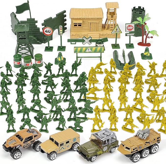 TOY Life 95 PCS Army Men Toys, Toy Soldiers for Boys, Plastic Action Figures, Soldier Guys Military Playset, Gift for Boy