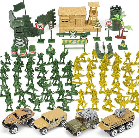TOY Life 95 PCS Army Men Toys, Toy Soldiers for Boys, Plastic Action Figures, Soldier Guys Military Playset, Gift for Boy