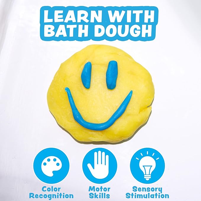 Tub Works® Bath Dough™ Moldable Kids Soap Bath Toy, Variety 6 Pack | Shape, Mold & Create Tub Art with Soapy Dough | Soft & Moldable Kids Bath Soap for Shaping | Sensory Toddler Bathtub Toys