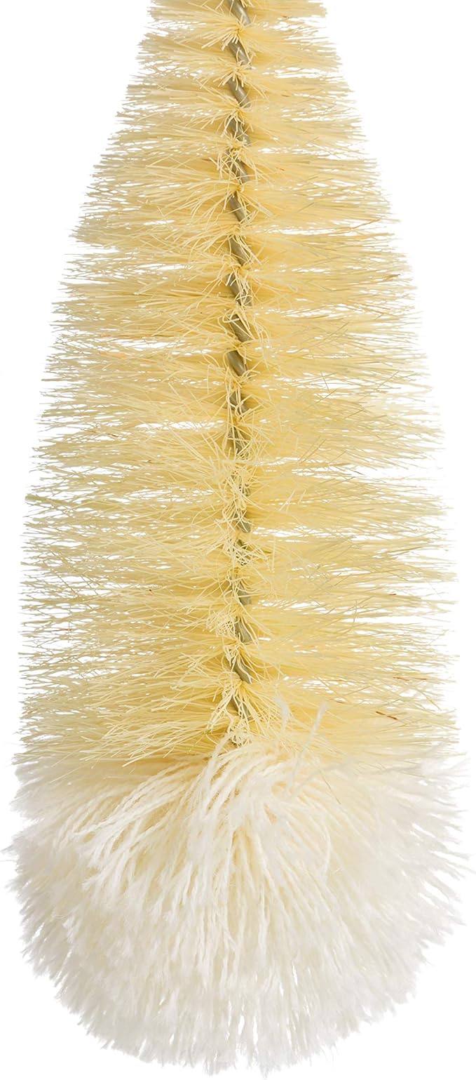 Redecker Tampico Fiber and Wool Soda Stream Bottle Brush with Beechwood Handle, Unique Teardrop Shape Easily Cleans Bottles, Jars and Specialty Glassware, 12-inches, Made in Germany