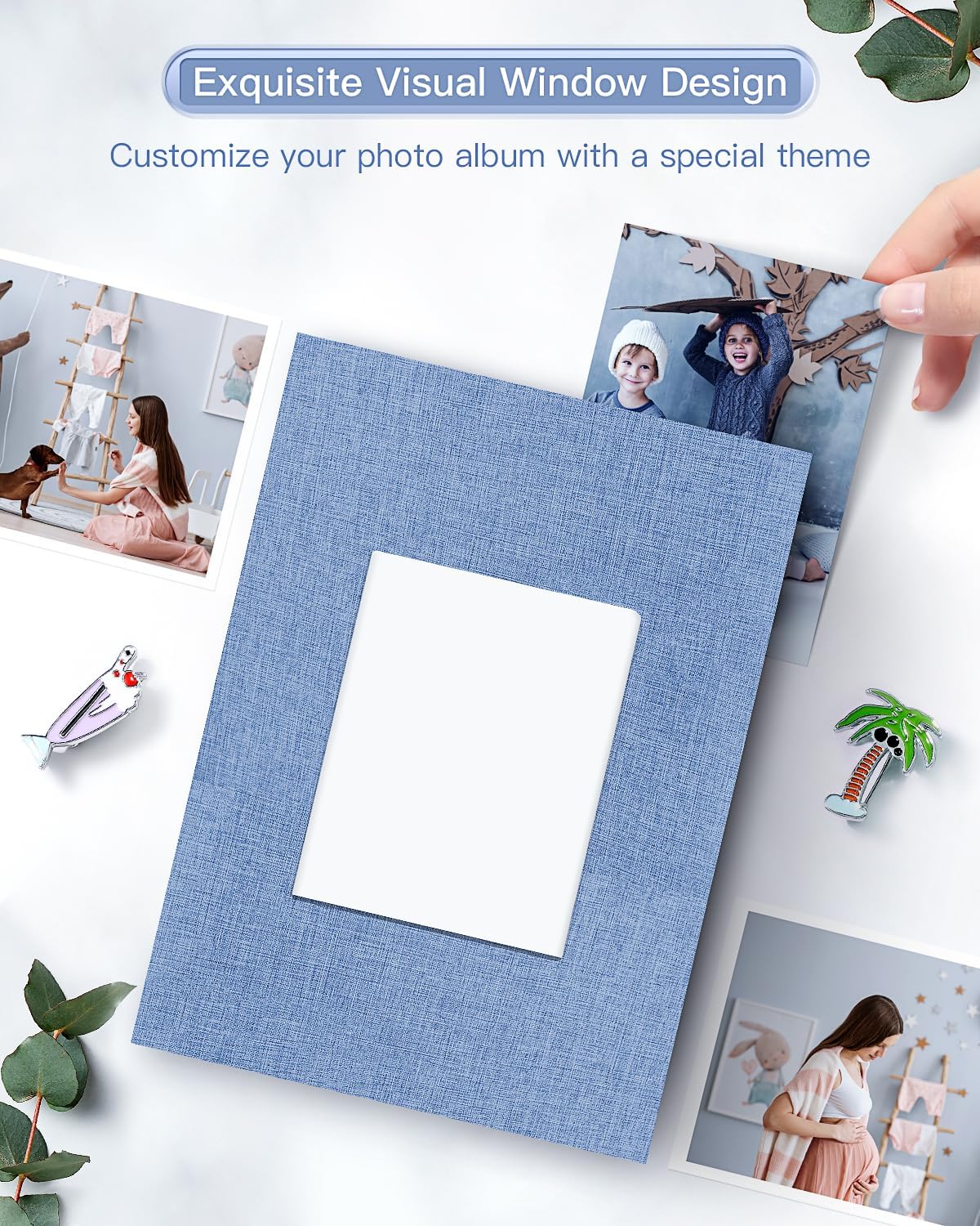 popotop Photo Album 4x6-100 Photos Photo Books with 100 Vertical Pockets,Linen Cover Albums for Family Wedding Anniversary Baby Vacation Pictures