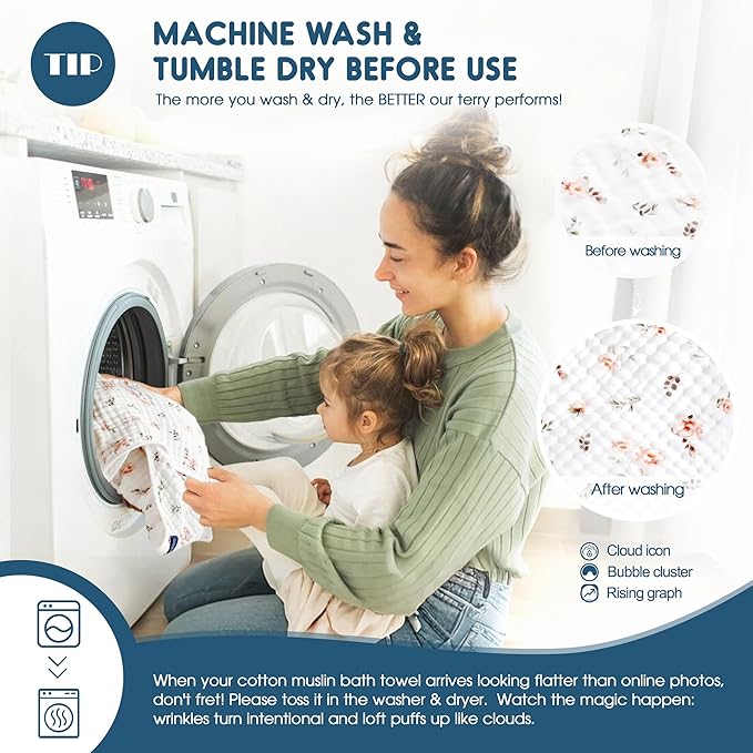 GRSSDER Ultra Soft Absorbent Muslin Cotton Baby Hooded Towel 2 Pack with Original Patterns, Extra Large Size 35"x 35" Swaddle Wrap for Newborn Infant and Toddler