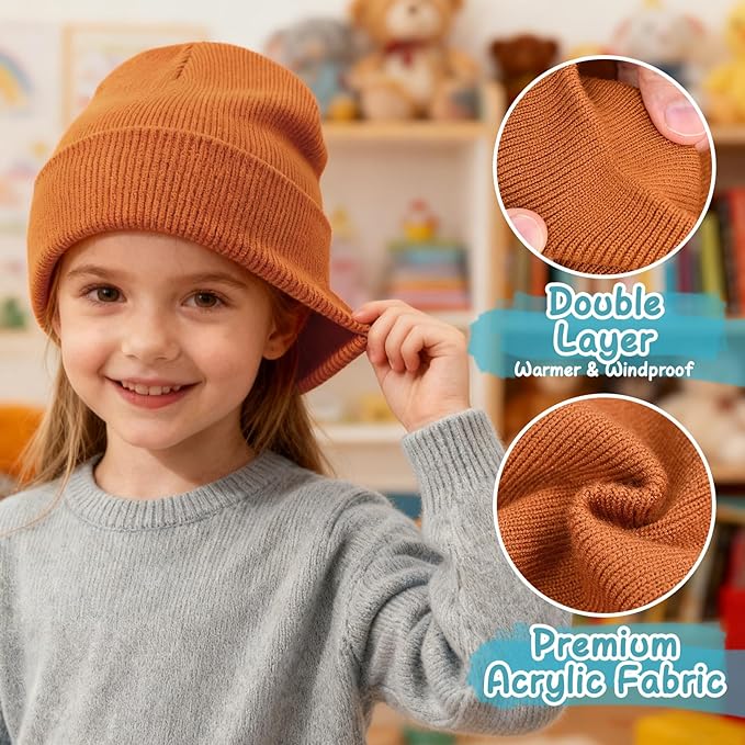 ZOORON Toddler Beanie Baby Kids Beanies Warm Winter Hat Knit Skull Cap for Boys & Girls Soft Children Infant Hat
