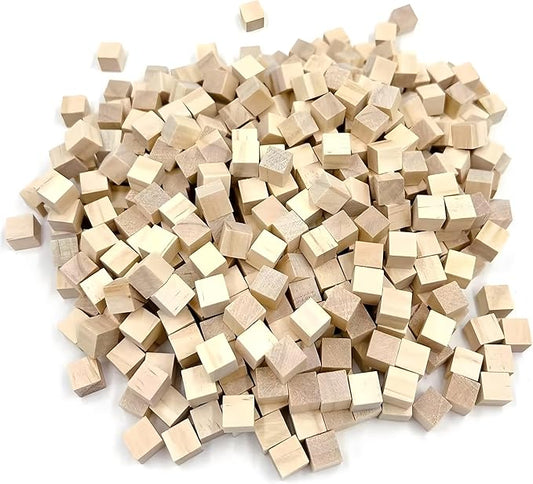 Wood Blocks for Crafting, Unfinished Wood Cubes, 1/2 Inch Natural Wooden Blocks, Pack of 180 Wood Square Blocks, Wooden Cubes for Arts and Crafts and DIY Projects