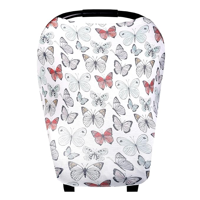 Baby Car Seat Cover Canopy and Nursing Cover Multi-Use Stretchy 5 in 1 Gift Dot by Copper Pearl