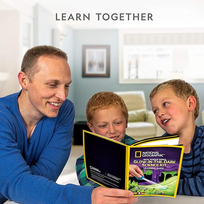 NATIONAL GEOGRAPHIC Mega Science Kit - Glow in The Dark Lab with Crystal Growing Kit, Slime Making, Glowing Putty, and More Science Experiments, Slime Kit for Boys and Girls (Amazon Exclusive)