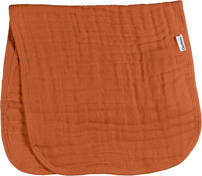 Gerber Baby Unisex Muslin Burp Cloths 6-Pack, Multi Browns, Large Size 20" x 10"