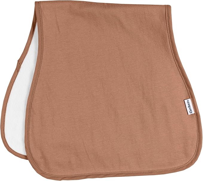 Gerber Baby Unisex Burp Cloths Rust Tan, Size 10.5" x 21" (Pack of 60)