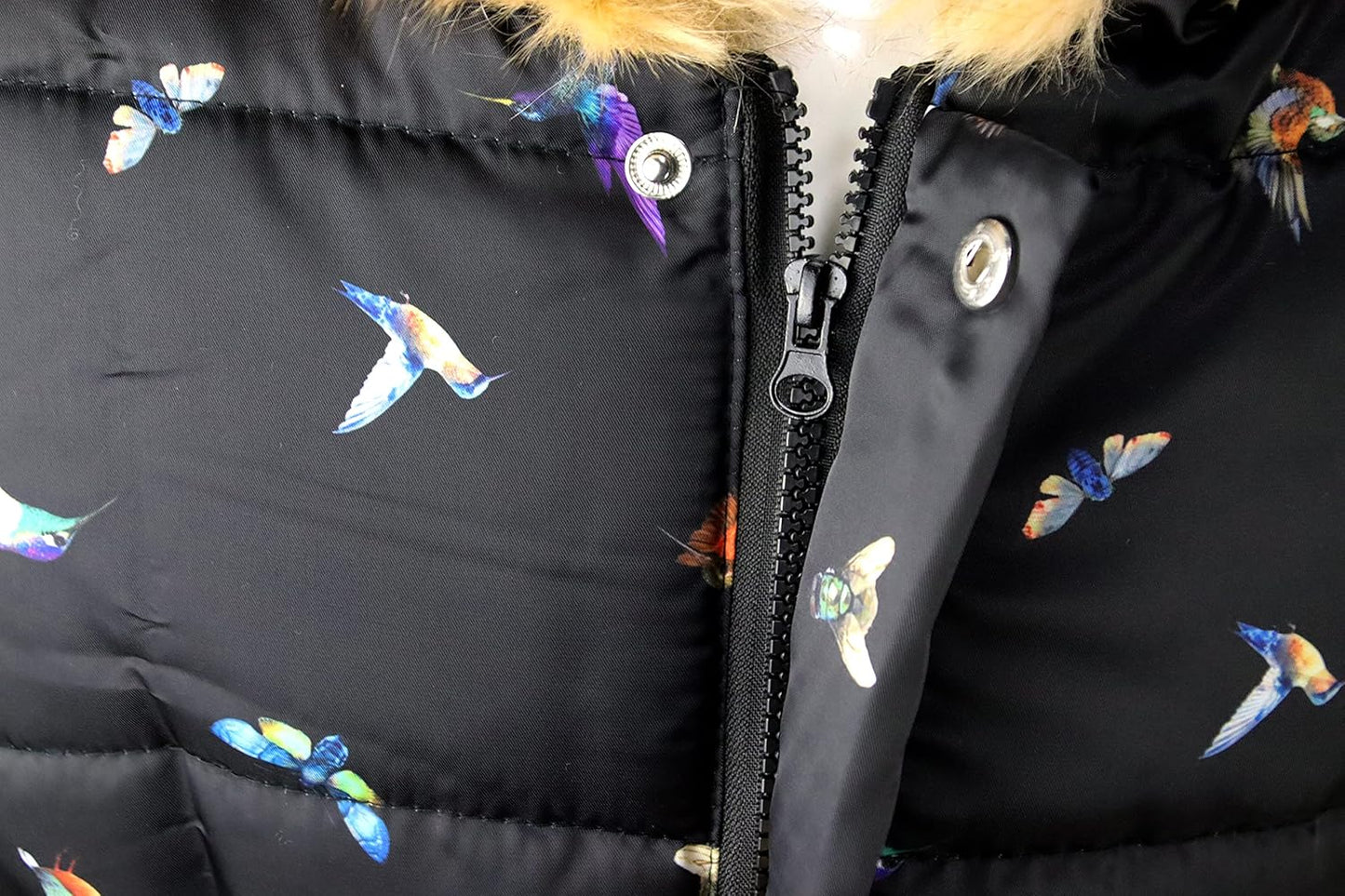 Miss Bei Girl's Winter Coat Jacket Hooded Kids Toddler Flower Print Parka Outwear Warm Cotton Puffer Hooded Jacket