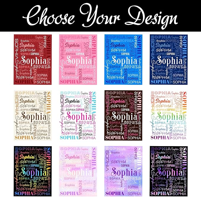 Ship Next Day, Custom Baby Blanket with Name for Girls Boys, Personalized Name Blankets- Printed in USA, Customized Flannel Blankets for Kids Teens, Christmas Birthday Blanket Gifts for Daughter Son