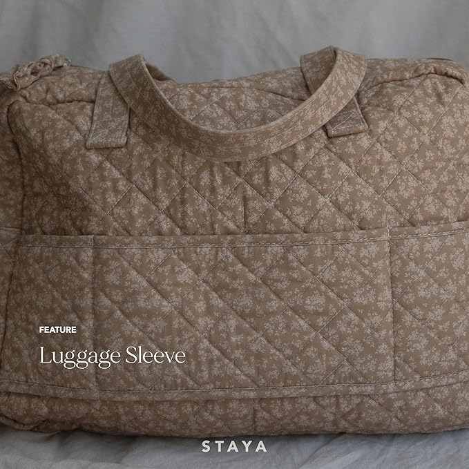 Staya Quilted Duffle Bag - Perfect Travel Companion, Quilted Weekender Bag for Women, (Floral Canvas)