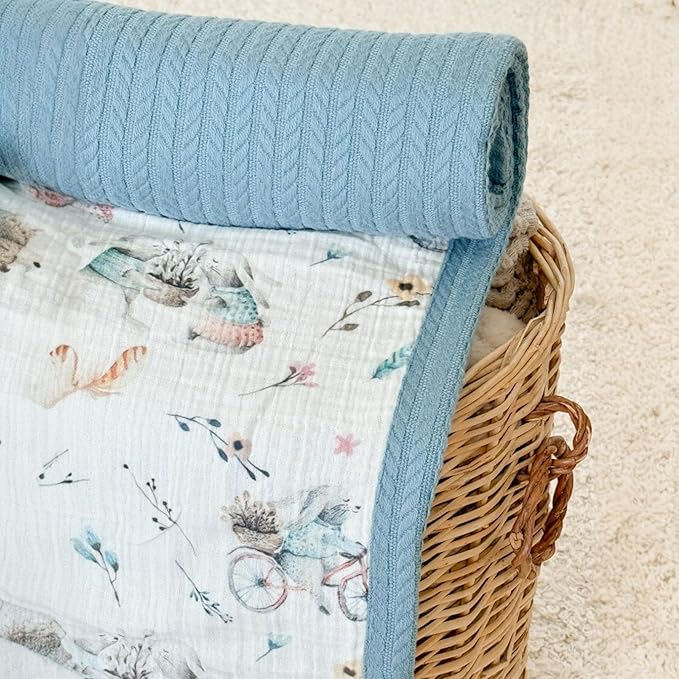 Personalized Baby Blanket with Name – Handmade 100% Organic Cotton Newborn Gift | Custom Knit Blanket for Boys, Girls, Kids & Baby Showers