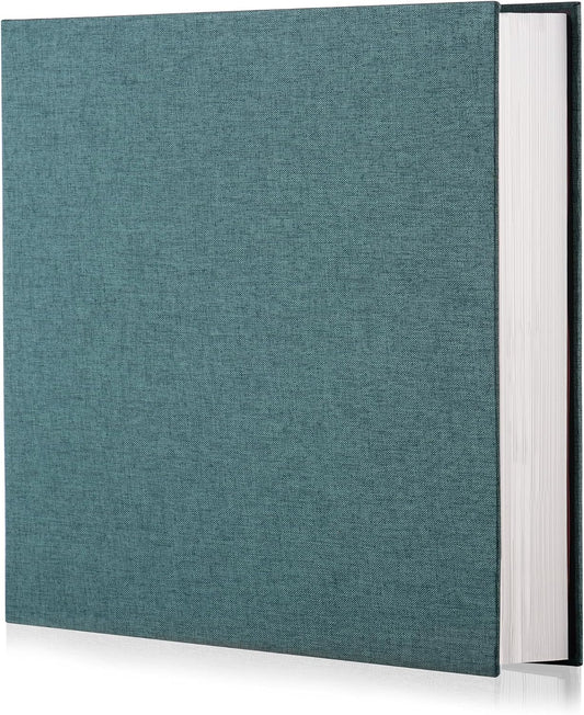 Photo Album - Self Adhesive Scrapbook with Magnetic Linen Cover, 30 Blank Pages for Family, Wedding, Birthday, Christmas, Anniversary (Dark Green)