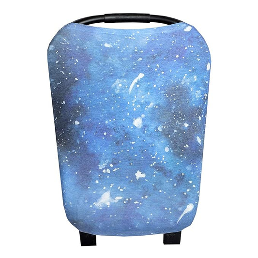 Baby Car Seat Cover Canopy and Nursing Cover Multi-Use Stretchy 5 in 1 Gift Galaxy by Copper Pearl