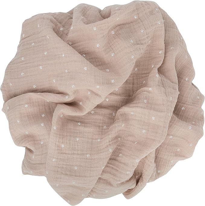 Ely's & Co. Cotton Muslin Swaddle Blanket 2-Pack — 100% Cotton Muslin Extra-Large Swaddle Blankets (47” x 47”) White Tulip on Pink + Stripes