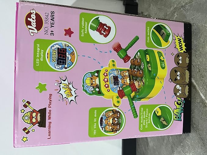 VATOS Hammer Game, Mini Electronic Arcade Game with 2 Hammers, Pounding Toys Toddler Toys for 3 4 5 6 7 8 Years Old Boys Girls, Developmental Toy Interactive Toy