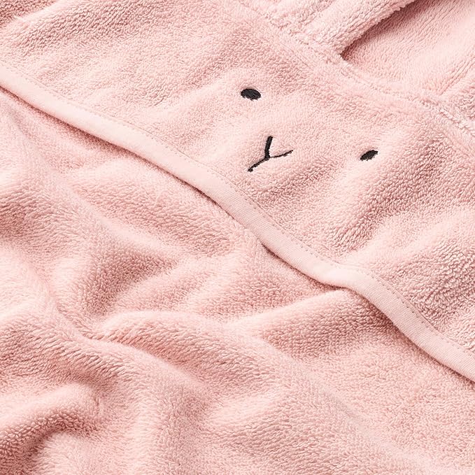 Baby Hooded Towel – Organic Cotton Baby Bath Towels – Baby Towels, Baby Bath Towels for Baby Girl, 32" x 32" Super-Soft and Absorbent Baby Towels for Newborn (Rabbit - Blush)