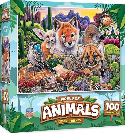 Masterpieces World of Animals 100 Piece Jigsaw Puzzle for Kids - Desert Friends - 11.5"x15"