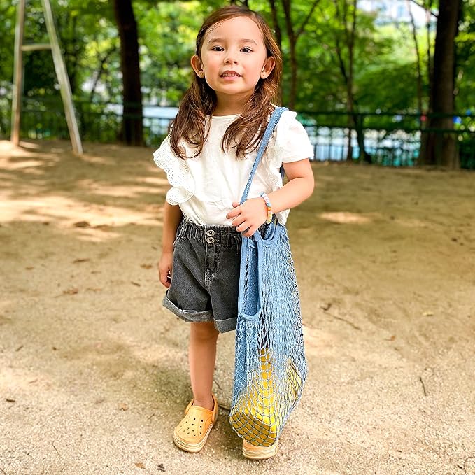 BLUE GINKGO Silicone Beach Toys - Modern Baby | Travel Friendly Toys Set | Silicone Bucket, Shovel, 4 Sand Molds, Beach Bag | Sand Toys for Toddlers, Kids - Yellow