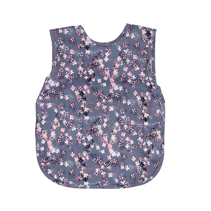 BapronBaby Ditsy Floral Bapron - No Neck Tie Safer Bib for Baby & Toddler - Soft Waterproof Stain Resistant - Machine Washable - Sz Preschool 3-5yrs