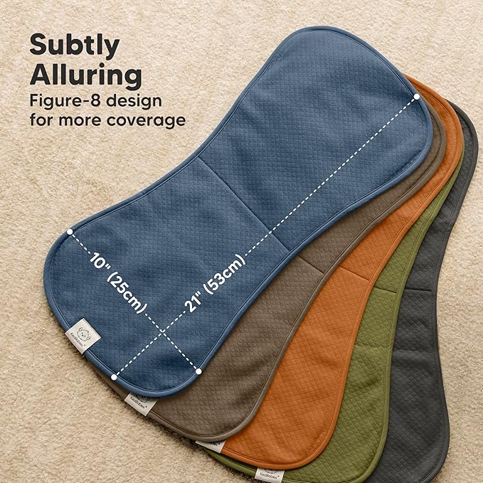 KeaBabies 5-Pack Organic Burp Cloths Baby Girl, Boy - Extra Large, Absorbent Baby Burp Cloths, Soft Burping Cloths for Babies, Newborn Burp Clothes, Cotton Burp Rags, Thick Burp Cloth (Basic/Quin)