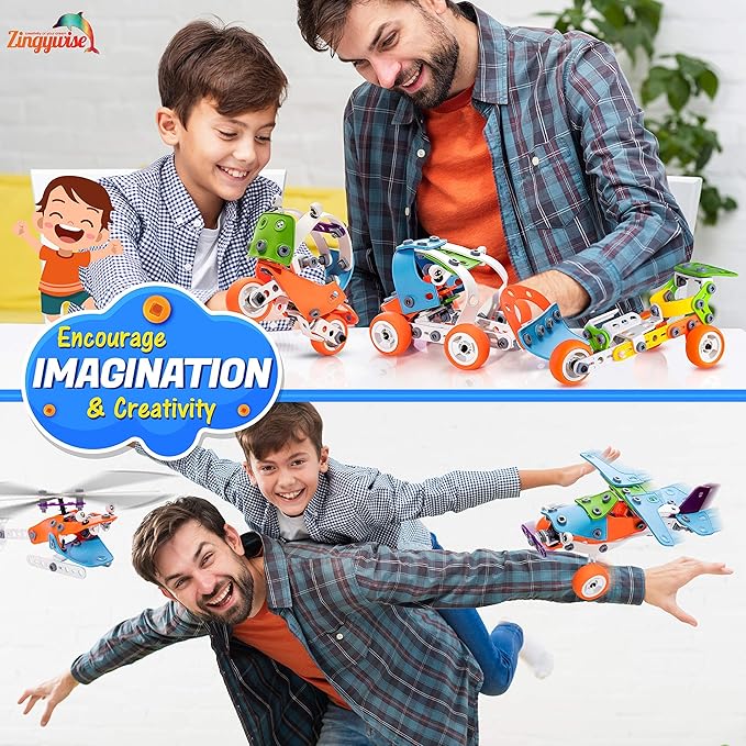 STEM Building Toy for 7-12 Year Old Boys - 7-in-1 Models Kids Love to Build and Play - 171Pcs Construction Set with Engineering Activity Kit - Best Birthday Gift Toy
