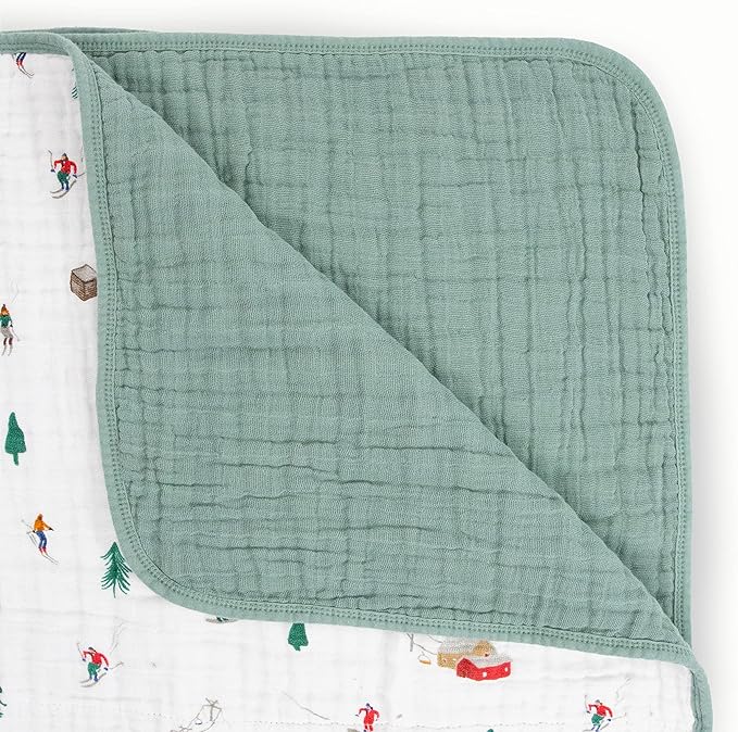 Little Unicorn Original Premium Cotton Quilt | Multi-Layered & Extra-Soft Muslin Fabric |for Babies & Toddlers (Powdery Party)