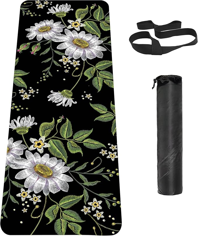 Non Slip Yoga Mat TPE Workout Mat for Men Women, Thick Workout Mat with Carrying Strap, Fitness Mats for Exercise, Yoga, Fitness, Pilates, Floor Workouts (72" x 24" x 6mm)