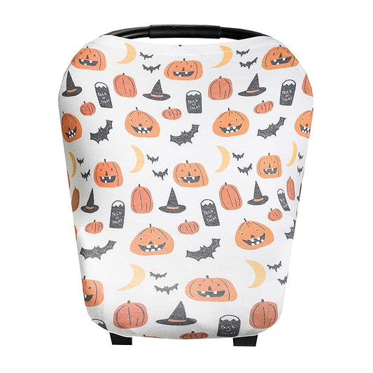 Baby Car Seat Cover Canopy and Nursing Cover Multi-Use Stretchy 5 in 1 Gift"Trick" by Copper Pearl