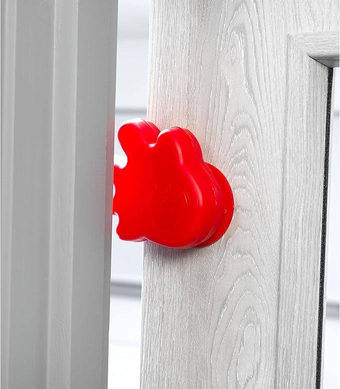 Happy Hands Anti Slam Child Door Safety Finger Trap Stoppers - 2 Pack … (Red)