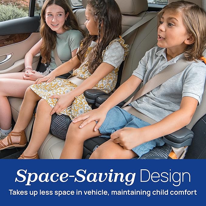 Chicco GoFit ClearTex Plus Backless Booster Car Seat, Latch Attachment, Quick-Release Latch Removal, Portable Car Booster Seat for Children at Least 4 Years Old and 40-110 lbs | Confetti/Black