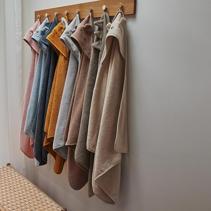 Organic Cotton Baby Hooded Towel 32' x 32' Super-Soft & Absorbent Baby Towel for Newborn (Bear - Autumn Yellow)