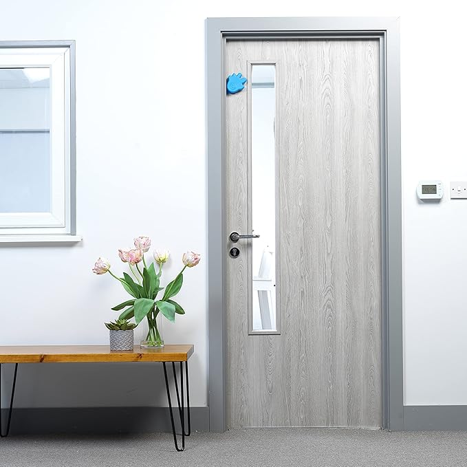 Happy Hands Anti Slam Child Door Safety Finger Trap Stoppers - 2 Pack … (Blue)