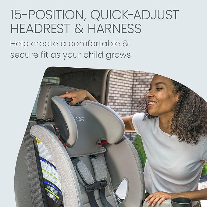 Britax One4Life Slim All-in-One Car Seat, 10 Years of Use, 17.5” SpaceSaver Design, Converts from Rear-Facing Infant Car Seat to Forward-Facing Booster Seat, ClickTight Installation, Parchment