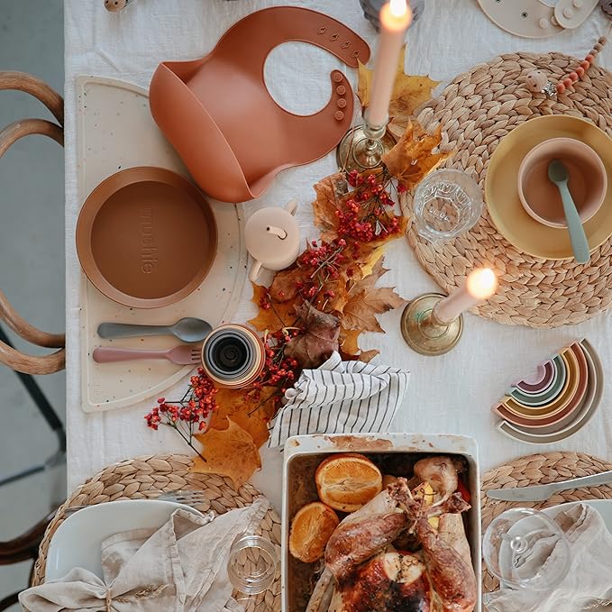 mushie Flatware Fork and Spoon Set for Toddlers | Made in Denmark (Smoke)