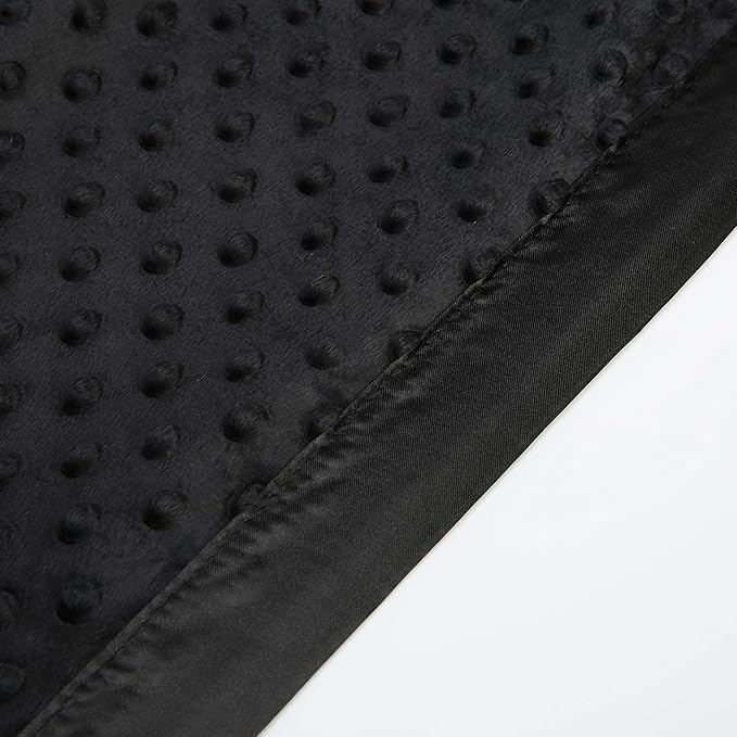 Pro Goleem Baby Soft Minky Dot Blanket with Satin Backing Baby Gifts for Boys and Girls (Black, 30’’ x 40’’)