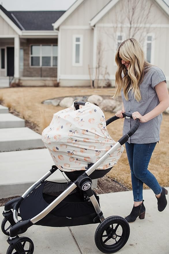 Copper Pearl Multi-Use Cover: Car Seat Covers, Nursing Cover, and Stroller Cover for Sun - Stretchy Fabric, All-Season Use, Stylish Designs, Easy Access for Moms - Caroline