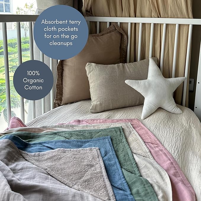 MOZAH 100% Organic Cotton Muslin Nursing Cover for Baby Breastfeeding, Breathable 100% Cotton Breastfeeding Cover with Rigid Hoop for Mother Nursing Apron, Multi-use Carseat Canopy (Blue Mirage)