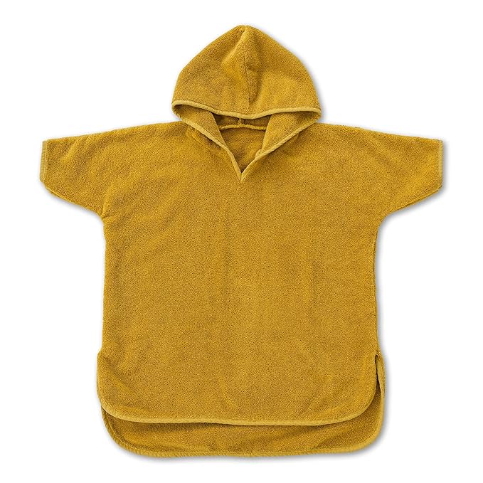 Natemia Towel Poncho Kids (Ochre) - 100% Organic Turkish Cotton - Machine Washable Poncho Towel for Girls, Boys- for Sensitive Skin - Toddler Hooded Beach Towels - Perfect Baby Registry Gift (2-3T)