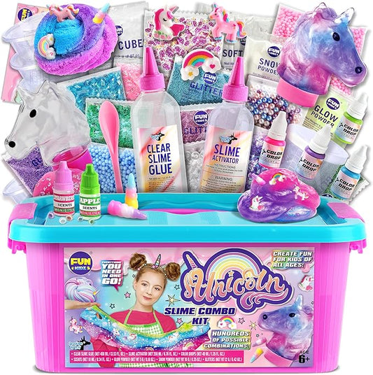 Fluffy Unicorn Slime Kit for Girls, FunKidz Cloud Slime Gift for Ages 6+ Kids Fun Slime Making Kit Awesome Craft Toy Birthday Present Ideas