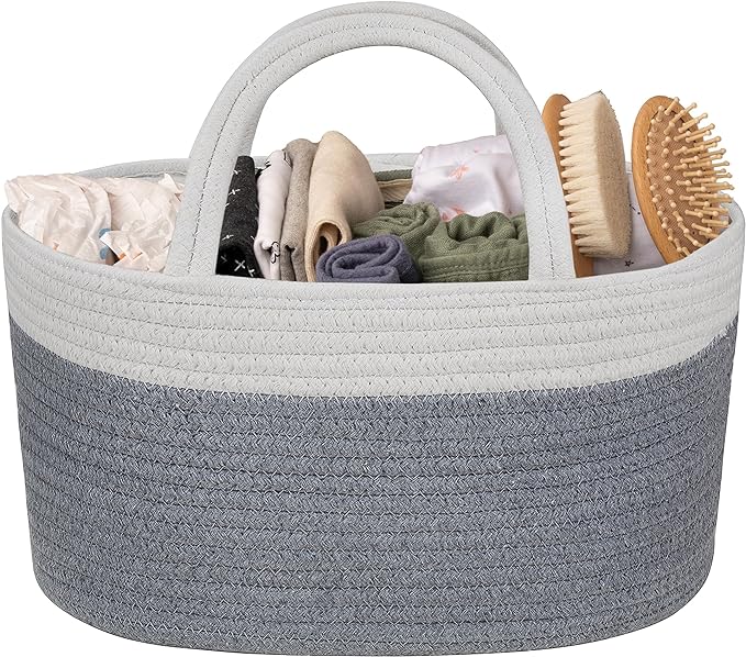 Natemia Baby Diaper Caddy Organizer - Baby Shower Basket for Gifts - Nursery Storage for Diapers, Wipes, Breast Pump - Portable Organizer and Gift Bag - Newborn Essentials