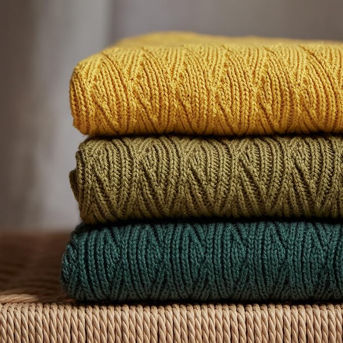 Knitted Organic Cotton Baby Blanket- Swaddle Blanket, 30" x 40" Soft Receiving Blanket for Newborn (Moss Green)