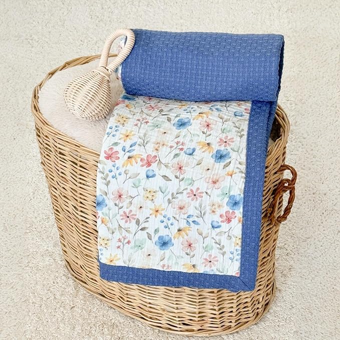 Personalized Baby Blanket with Name – Handmade 100% Organic Cotton Newborn Gift | Custom Knit Blanket for Boys, Girls, Kids & Baby Showers