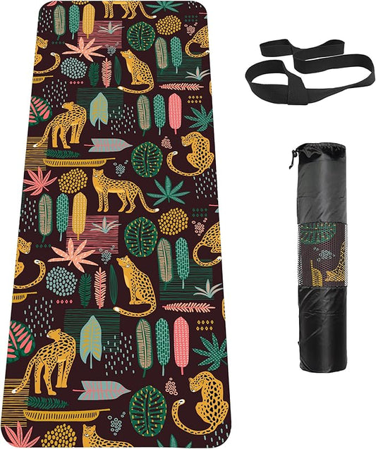 Non Slip Yoga Mat TPE Workout Mat for Men Women, Thick Workout Mat with Carrying Strap, Fitness Mats for Exercise, Yoga, Fitness, Pilates, Floor Workouts (72" x 24" x 6mm)