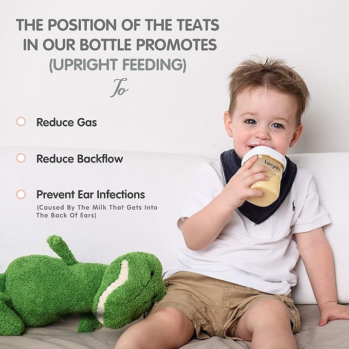 hegen Newborn Baby Bottle Basic Starter Kit- PPSU Bottle for Babies, Medium & Slow Teat- Breast Milk Storage Lids and Secure Seals