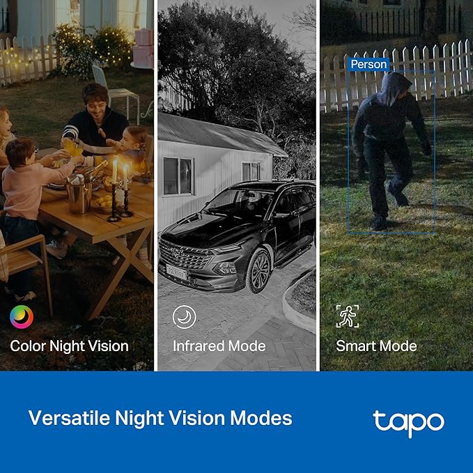 Tapo 2K 3MP Pan/Tilt Indoor/Outdoor Security Camera, Free Person/Baby Cry Detect & Track, 360° View, Color Night Vision, SD/Cloud Storage, Works w/Alexa & Google Home, HybridCam 360, Black (2-Pack)